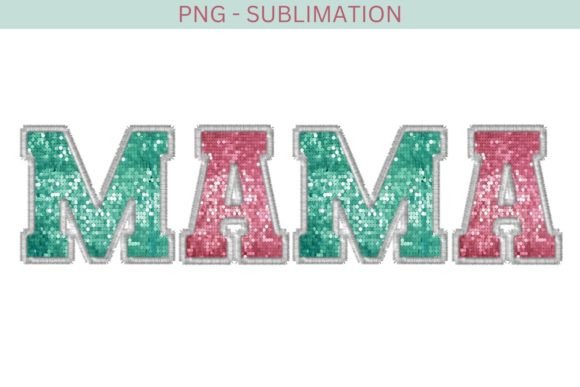 Mama PNG, Embroidery Letters
