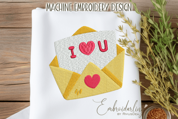 Valentine's Day Love Letter Embroidery